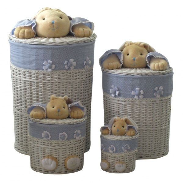 Кошик плетений з текстилем дитячий 37x45 см JMA11-18RD-2 