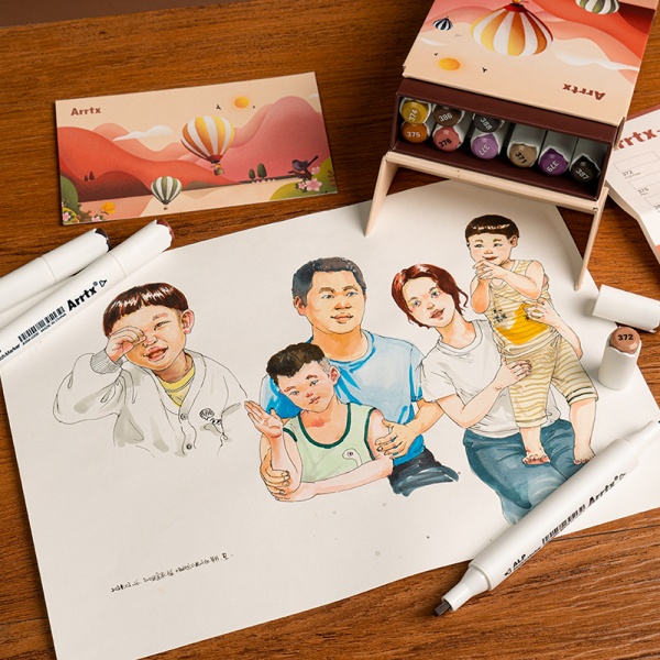 Набір маркерів Arrtx Alp ASM-02-SK02 12 кольорів відтінки шкіри LC302604 