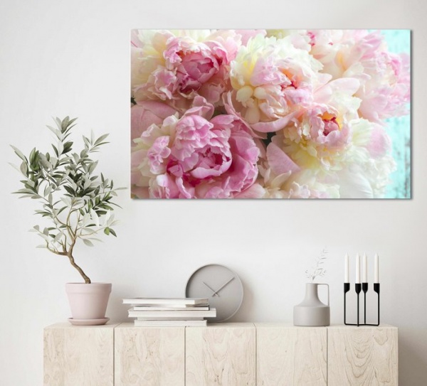 Картина на холсте Розовые пионы 60x100 см Dekor-Karpaty ЕО249 