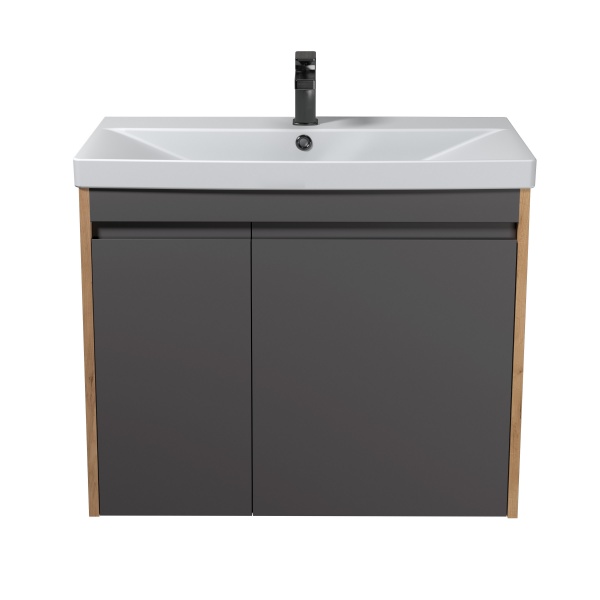 Тумба Мойдодыр Olive 80-U с умывальником Sempre 80 подвесная/напольная