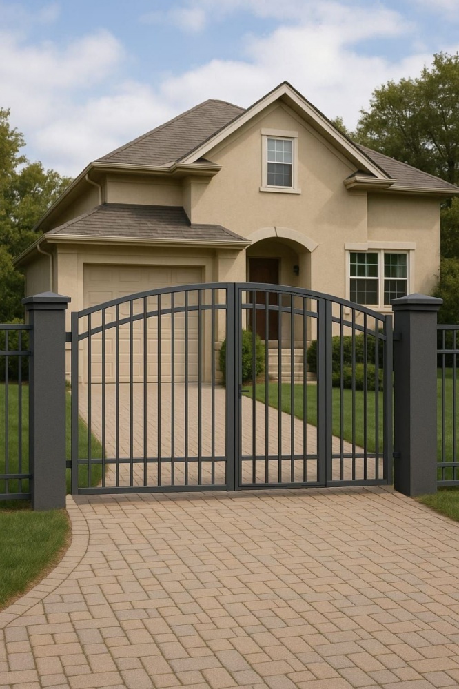 Ворота ковані Fijo з вбудованою хвірткою (Лофт 3D) 3500*2100*50