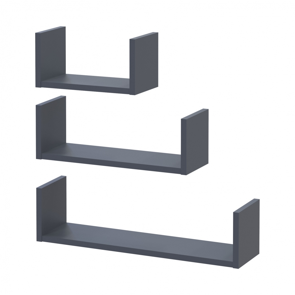 Набор полок Doros Фил 3 шт. 600x150x150 мм графит