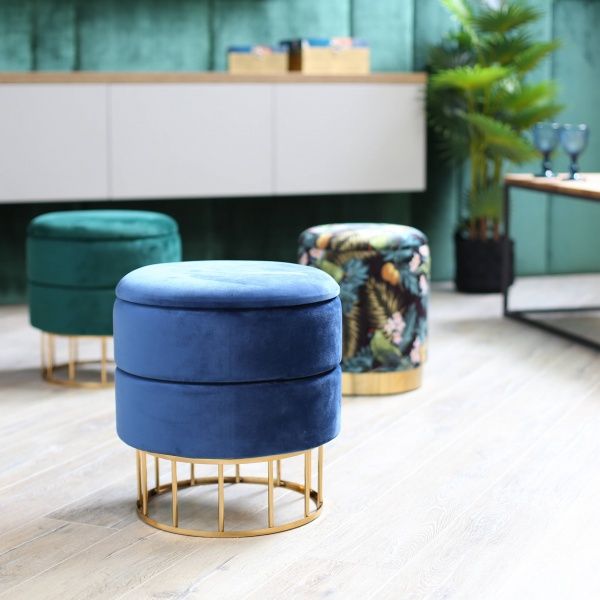 Скриня-пуф Laurent синій 38x38x41 см 