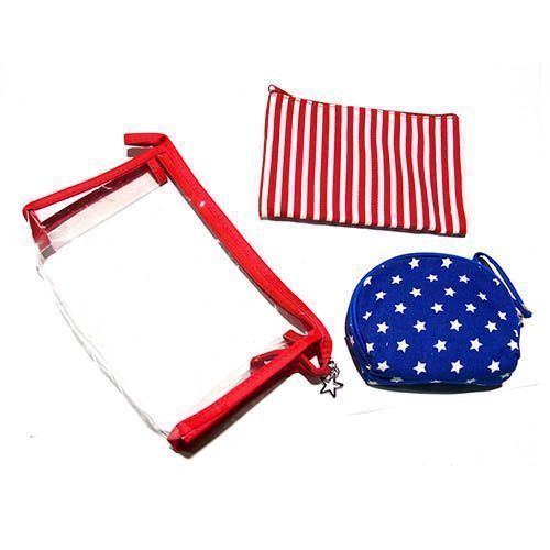 Косметичка Америка 3 шт. блакитний B502033-blue 