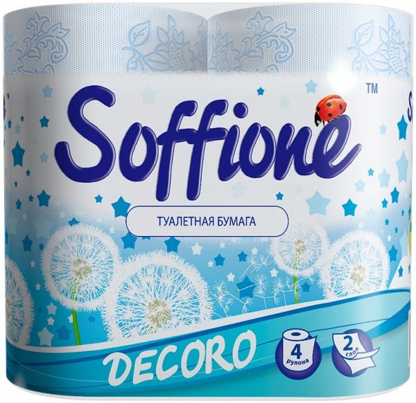 Soffione Decoro блакитний двухслойная 4 шт.