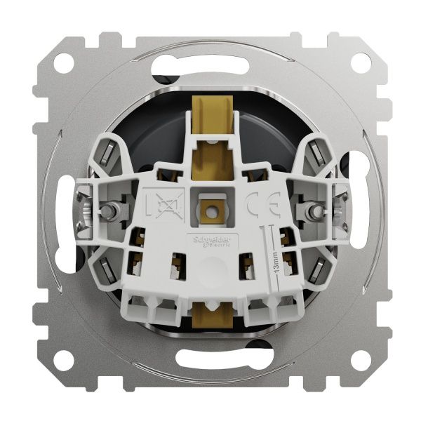 Розетка силова із заземленням Schneider Electric Sedna Design зі шторками без кришки чорний SDD114022