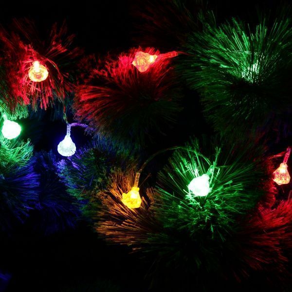 Электрогирлянда линейная внутренняя 10 ламп 1,3м Разноцветные кристаллы BLD010-AY-CR 