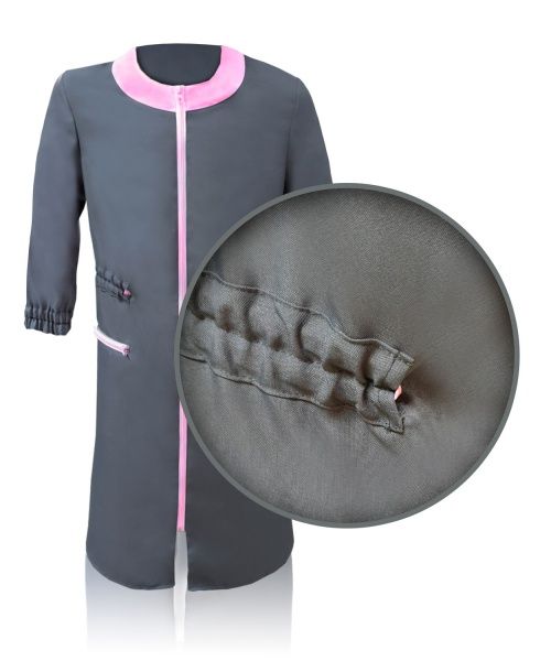 Халат женский Торнадо на молнии р. 48-50 рост 5-6 05006-48-5 серый с красными вставками