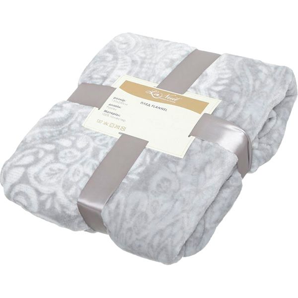 Плед Flannel Paisley 150x200 см сірий із білим La Nuit 