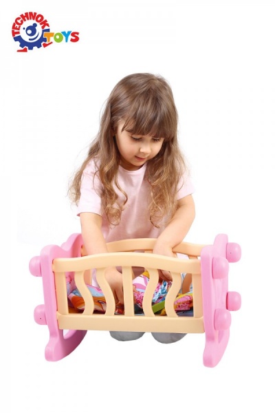 Колиска ТехноК рожева із бежевим 4180