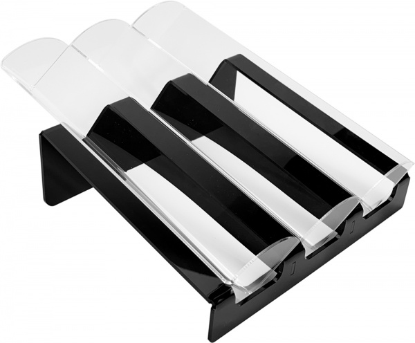 Подставка на колесах под макаруны, 3 дорожки с черной основой