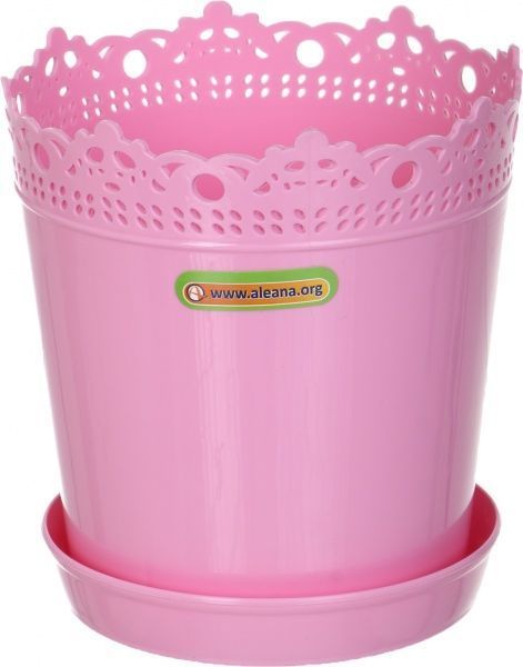 Горшок пластиковый Алеана Ришелье круглый 0,9л розовый 