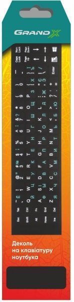 Наклейки на клавиатуру Grand-X (GXTPGW) прозорі кириллица