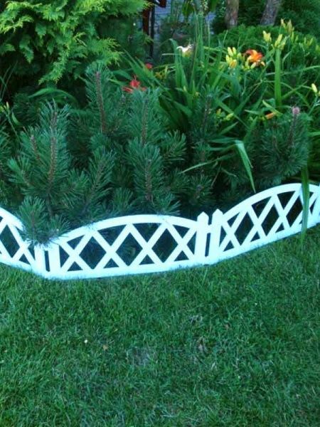 Декоративное ограждение для клумб Modern №4 5 секций белый