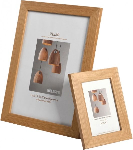 Рамка для фотографии со стеклом Velista дубовая 21х30 см дерево светлое 