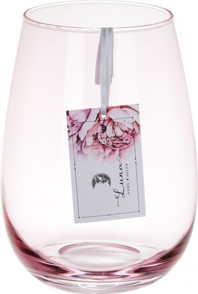 Ваза стеклянная прозрачная Luster 20х15 см розовая Wrzesniak Glassworks