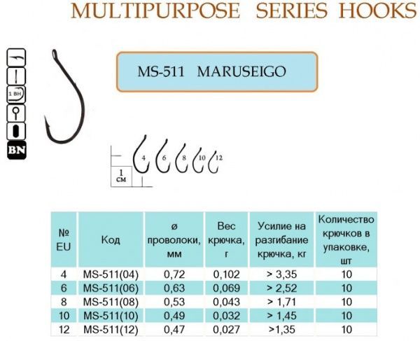 Крючок Flying Fish №10 20 г 10 шт. MS-511(10)