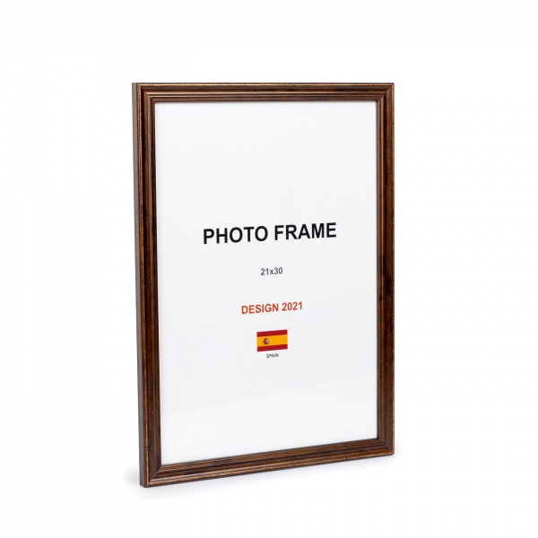 Рамка для фото 1 фото 21х30 см коричнева бронза 