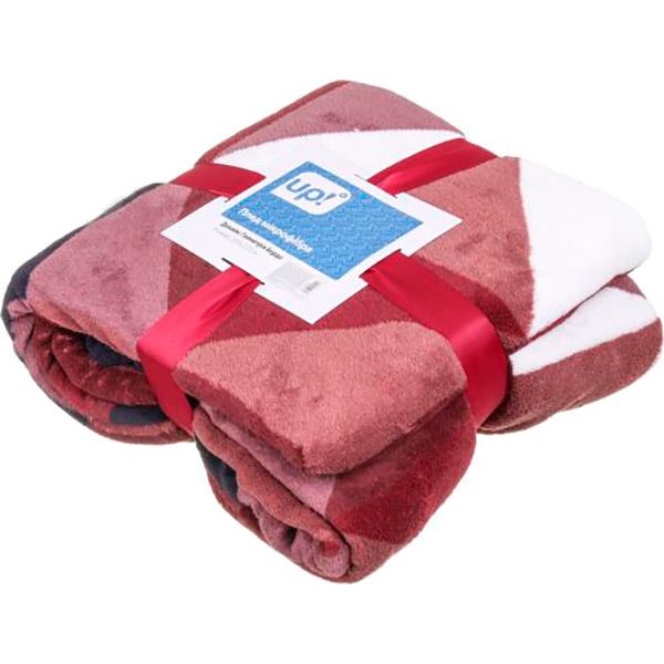 Плед мікрофібра UP Геометрія бордо 200x220 см