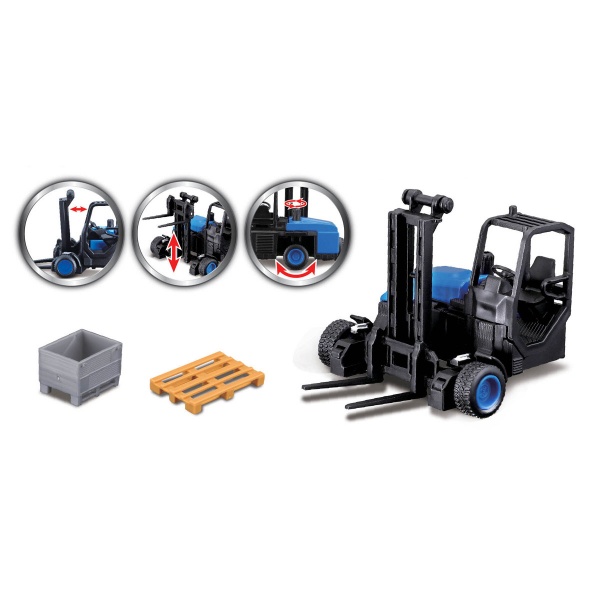 Игровой набор Bburago 1:43 Фура Mercedes-Benz Actros c погрузчиком 18-31471