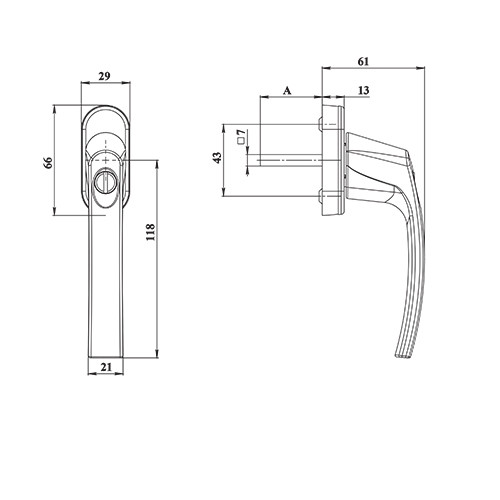 Ручка оконная кнопка-ключ ASTEX Venera біла Ral 9016 WH 108/37 