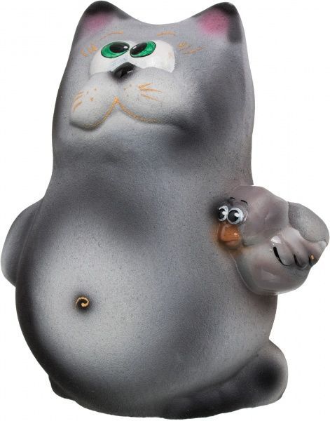 Копилка Котик с птичкой 21 см