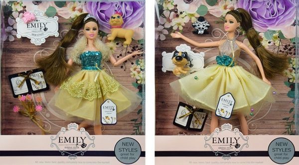 Лялька Shantou Emily QJ079C/QJ079D з аксесуарами 2 вида в асортименті
