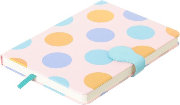 Блокнот в крупный горошек с застежкой