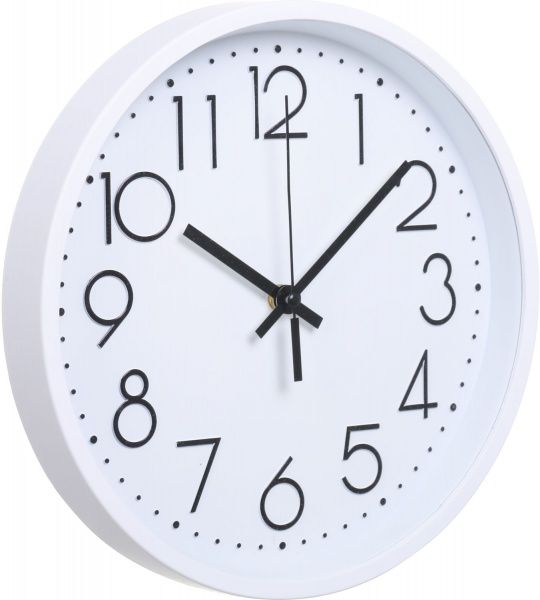 Часы настенные Instant 30 см белые с черными цифрами Ningbo Royal Clock