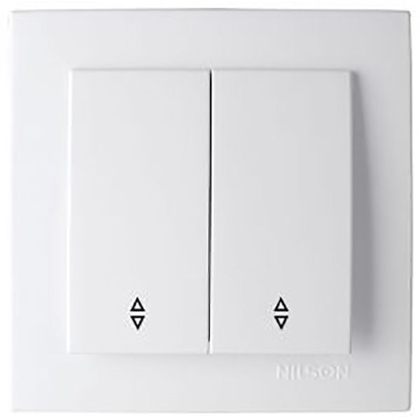 Выключатель проходной двухклавишный Nilson Touran без подсветки 10 А 230В белый 24111009