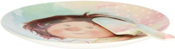 Блюдо для торта з лопаткою Дівочі таємниці 24 см 924-066 Gapchinska 