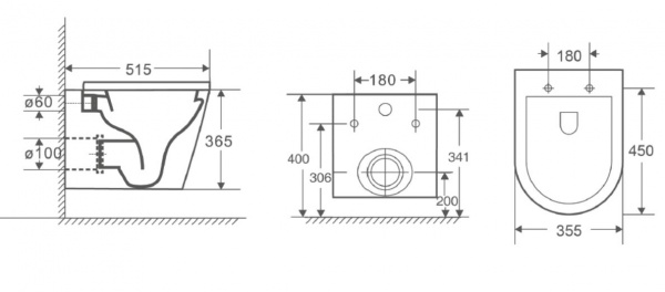 Унітаз підвісний Mixxen Concord Rimless з сидінням S/C Slim MXLT0609BL