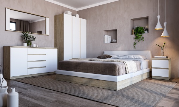 Комод Грейд Естер 2д4ш 1500х860х442 мм дуб сонома /білий 