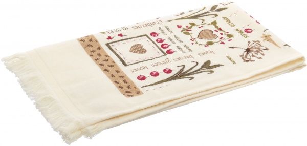 Полотенце кухонное Яблоки 40x60 см белый с рисунком 