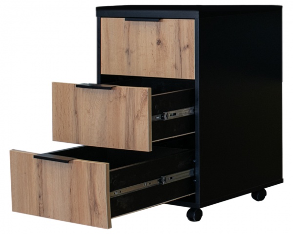 Тумба напольная DC Тумба на роликах Лаціо 700*450*450 дуб тахо/чорний 