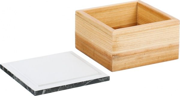 Сундучок Мрамор 14х14х8,5 см черный