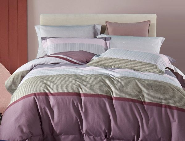 Комплект постільної білизни Purple Stripes 1.5 різнокольоровий La Nuit 
