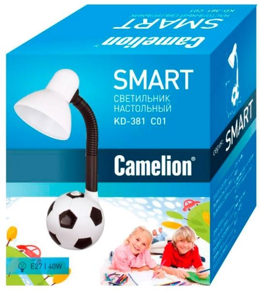 Настольная лампа офисная Camelion KD-381 C01 6409845 1x40 Вт E27 черный/белый 
