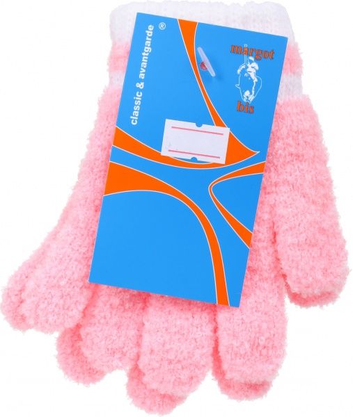 Варежки ДАЙС Puchatki р.14 розовый с белым 13830200 