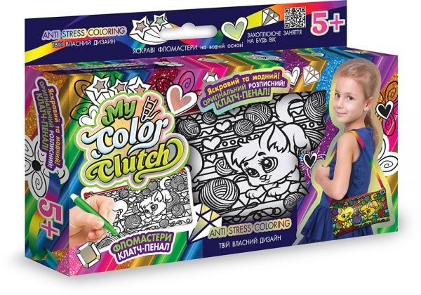 Набор для творчества Danko Toys My Color Clutch клатч-пенал-раскраска укр. (18) в ассортименте