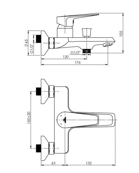 Змішувач для ванни Rubineta Deli-10