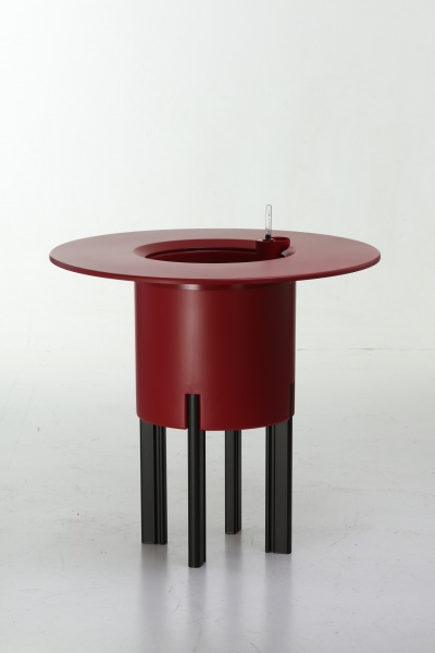 Горщик пластиковий Mondum Медітеранео 40x45x28 см круглий 28 л сріблястий з червоним 