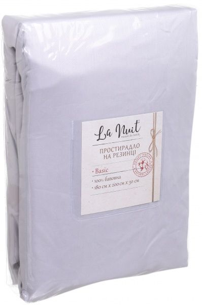 Простынь на резинке Exclusive Solid 180x200 см серый La Nuit 