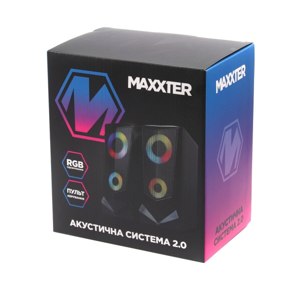 Колонки Maxxter CSP-U003RGB 2.0 black 