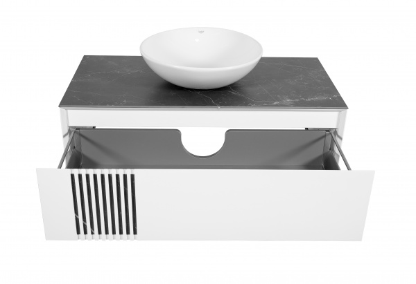 Тумба Aqua Rodos Манхеттен білий мат зі стільницею 100 см та умивальником Zero 46 см АР000043100