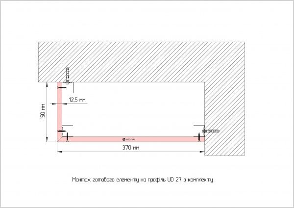 Кут гіпсокартонний різнобічний комплект (370x150x1250 мм)x2 (2500 мм) INSTYFLEX 