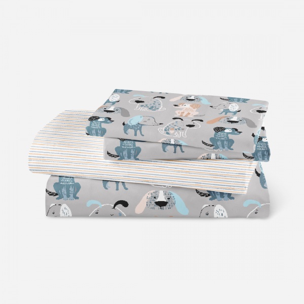 Комплект постельного белья Luna Kids Funny dogs серый с принтом