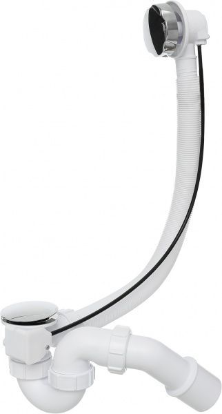 Сифон для ванны McAlpine с пласт. переливом хром, 1.1 / 2x40 / 50мм,