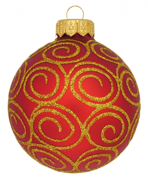 Набор елочных шаров с узорным рисунком 80 мм золото/красный/синий 80Dуз/3