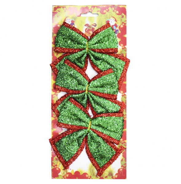 Бантики 386024 уп.3 шт 26,5 см 0,12 м зелений / червоний 